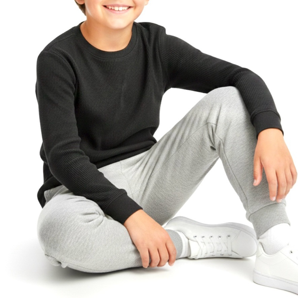 🔴 6/$25 SALE Kids Black Thermal Long Sleeve Shirt Like New!